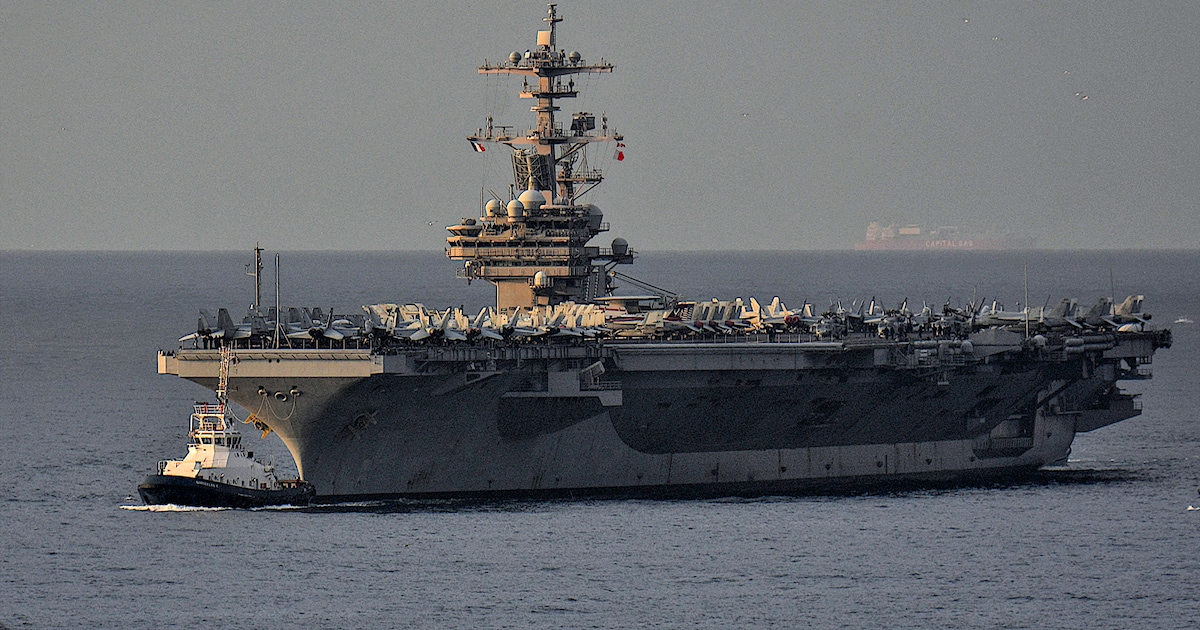 The nuclear-powered aircraft carrier USS George HW Bush returns to Norfolk after COMPTUEX exercises in the Atlantic